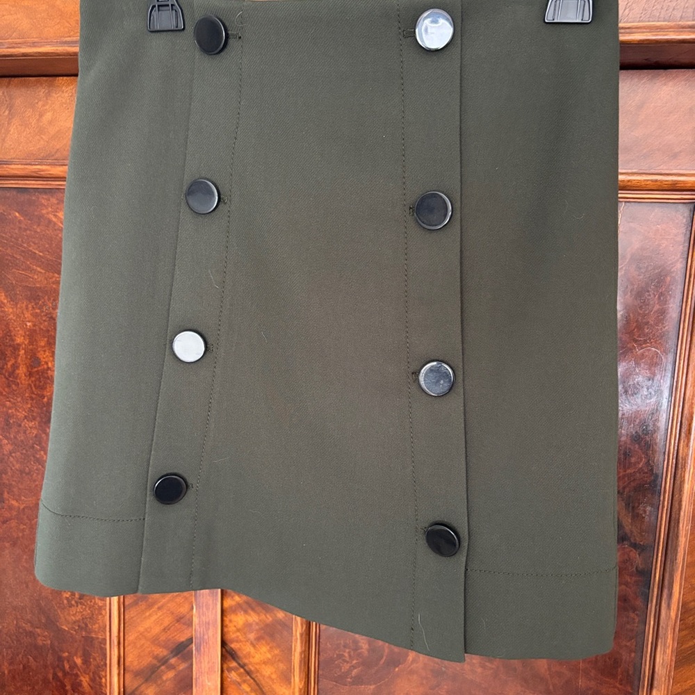 LOFT Green Asymmetrical Pencil Skirt Mini